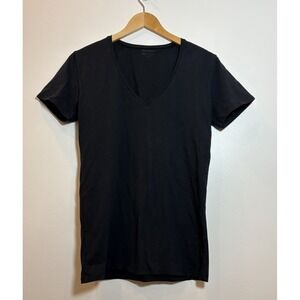 Rounderbum RWV01 Black V Neck Shaping T Shirt Mens Medium Slim Fit Stretch Gym